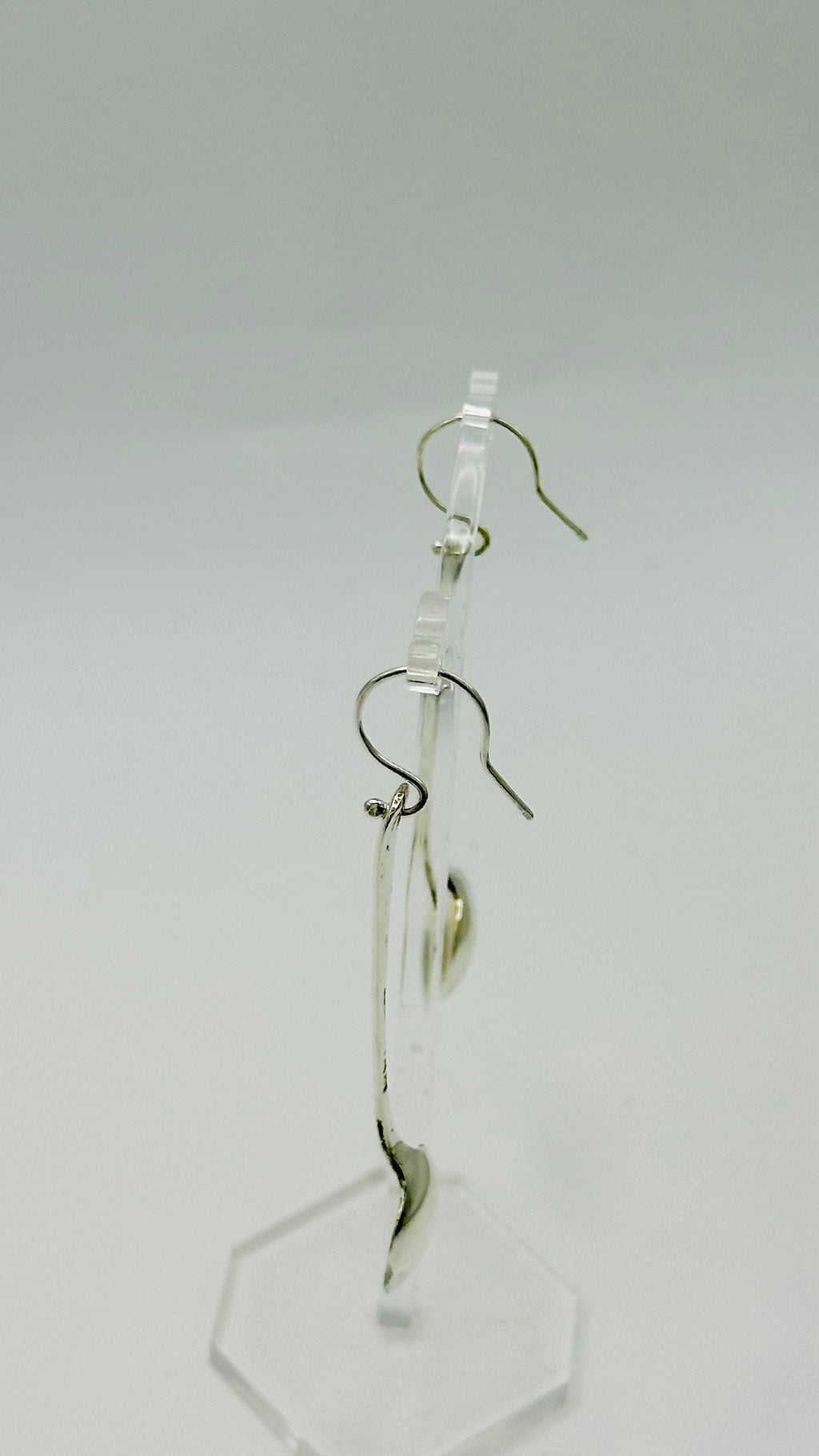Antique Victorian Hallmarked Silver Salt Spoon Earrings