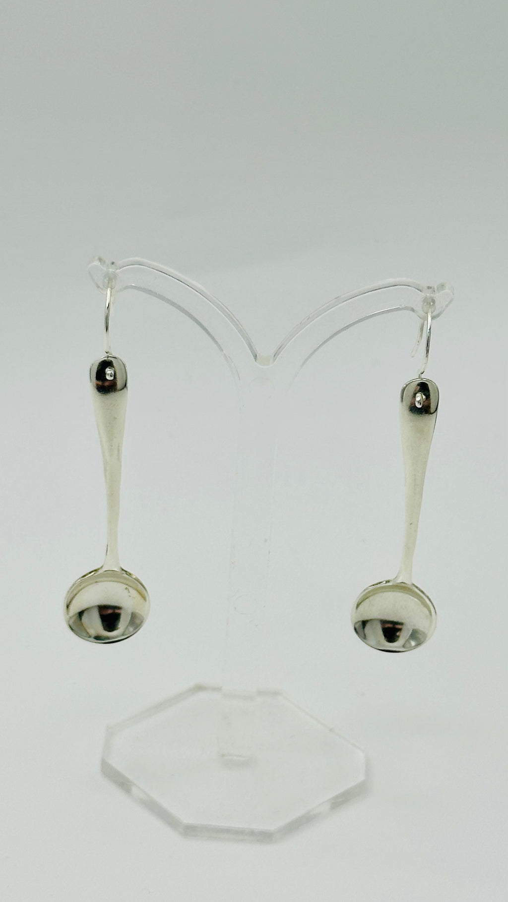 Antique Victorian Hallmarked Silver Salt Spoon Earrings