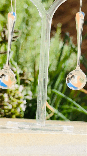 Antique Victorian Hallmarked Silver Salt Spoon Earrings
