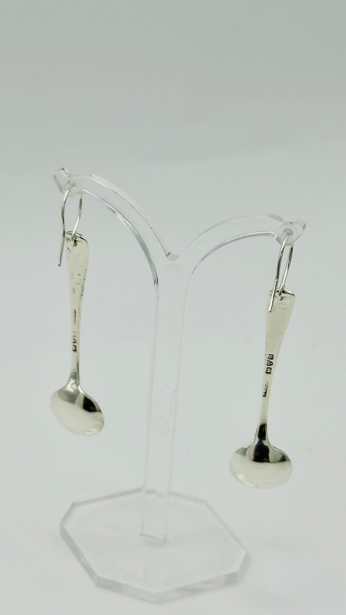 Antique Victorian Hallmarked Silver Salt Spoon Earrings
