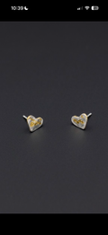 Small reticulated Keum Boo Heart Studs