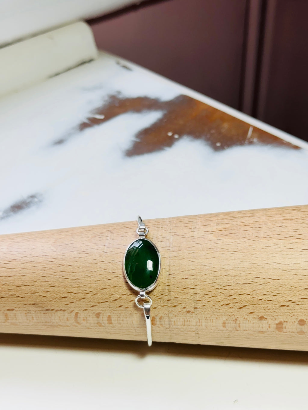 Earthy Elegance Natural Nephrite Jade Bracelet