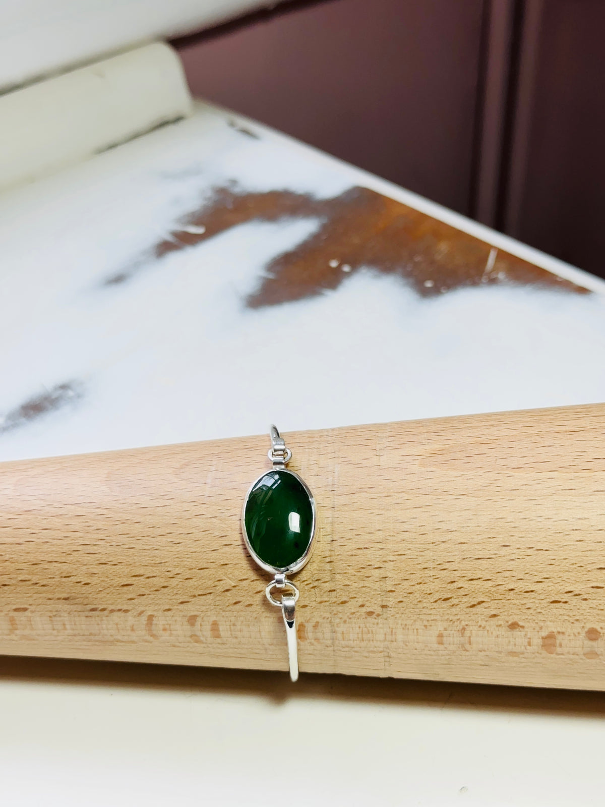 Earthy Elegance Natural Nephrite Jade Bracelet