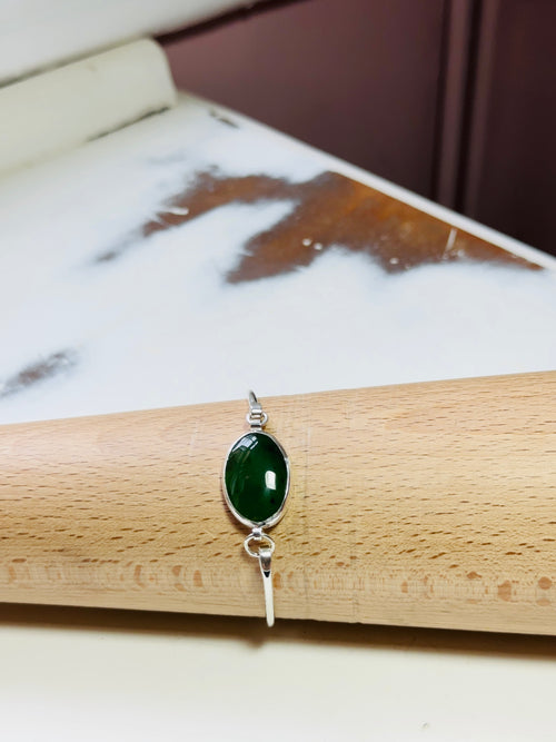 Earthy Elegance Natural Nephrite Jade Bracelet