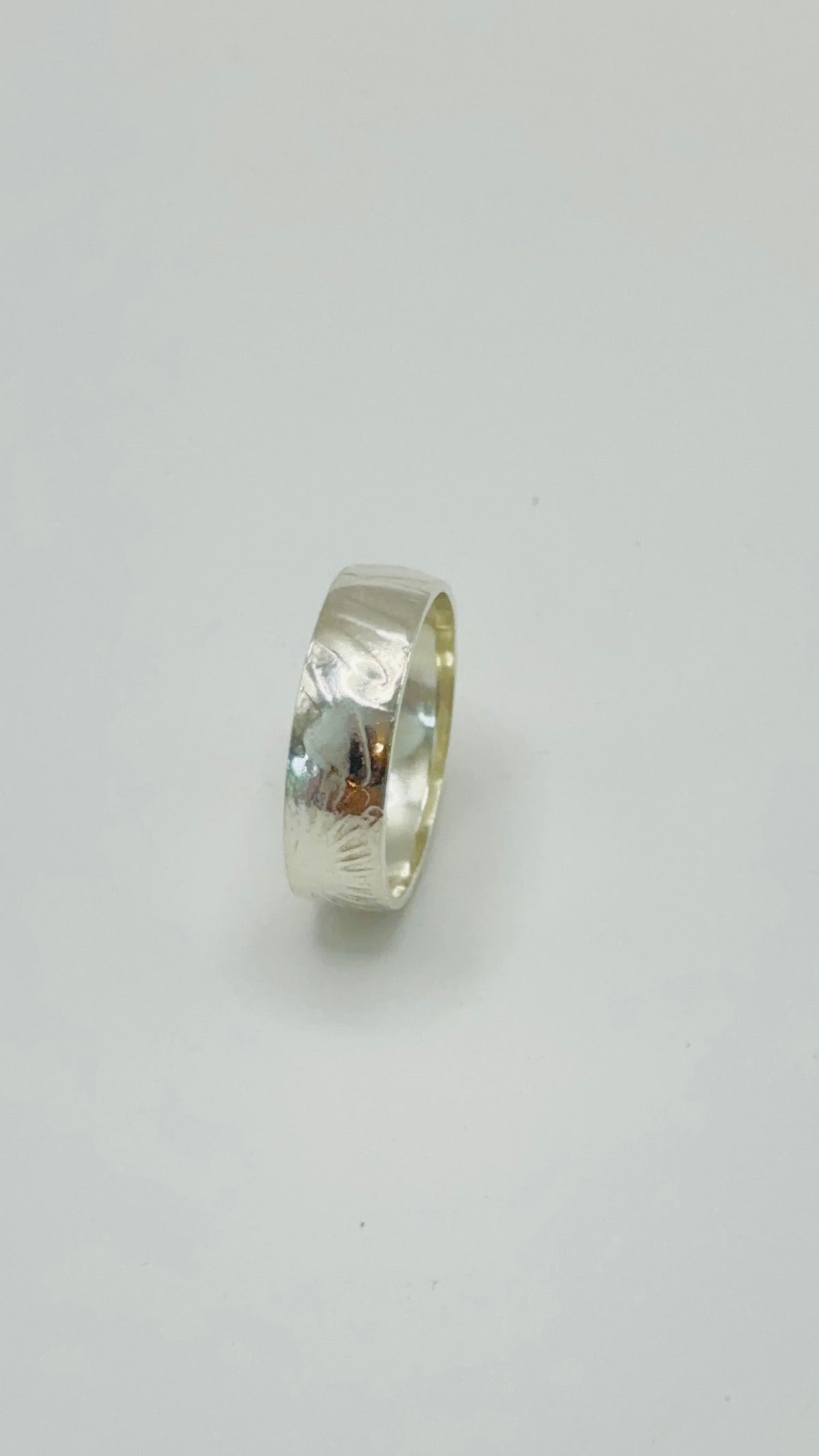 Unisex Patterened Silver Band