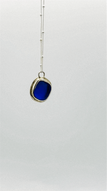 Cobalt Blue Sea Glass Pendant