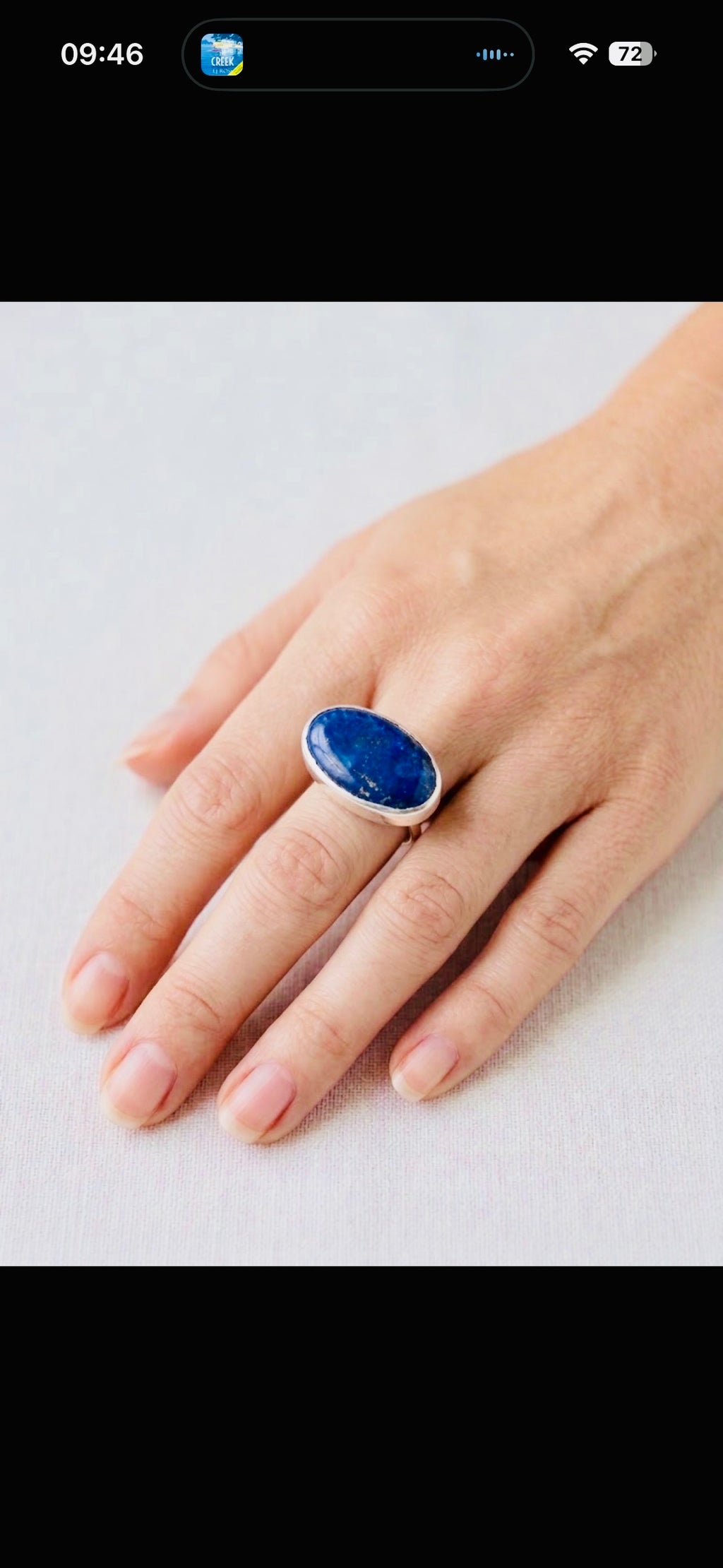 Midnight Starlight: Natural Lapis Lazuli Cocktail Ring