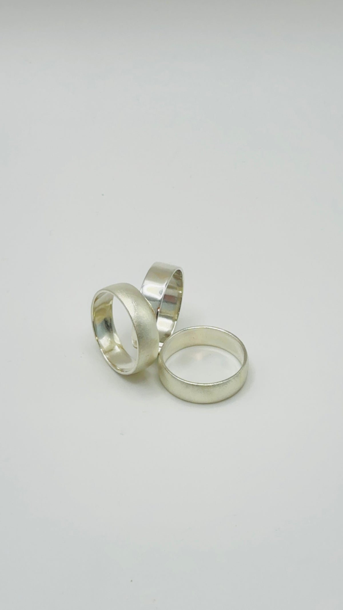 Unisex Simple Silver Band with Textured Finish