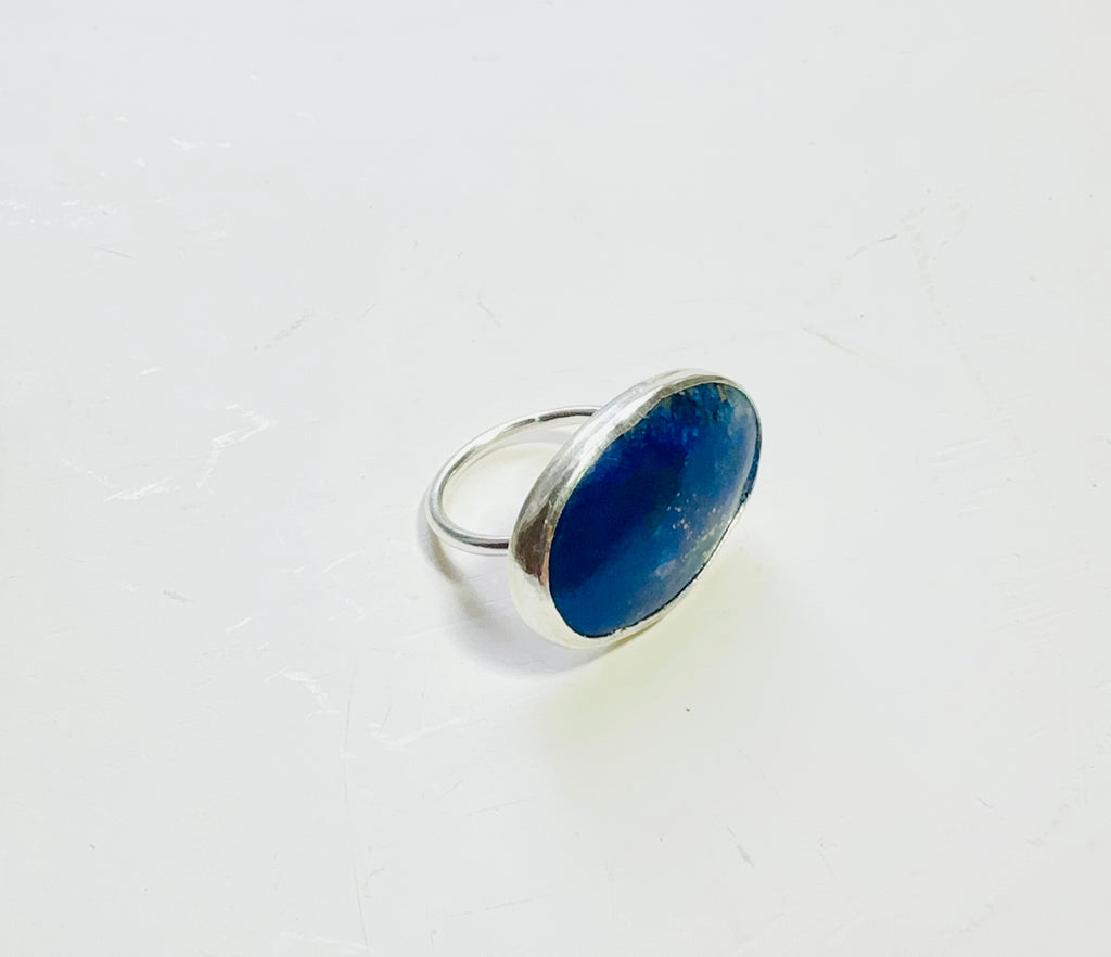 Midnight Starlight: Natural Lapis Lazuli Cocktail Ring