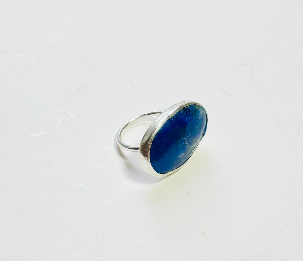 Midnight Starlight: Natural Lapis Lazuli Cocktail Ring