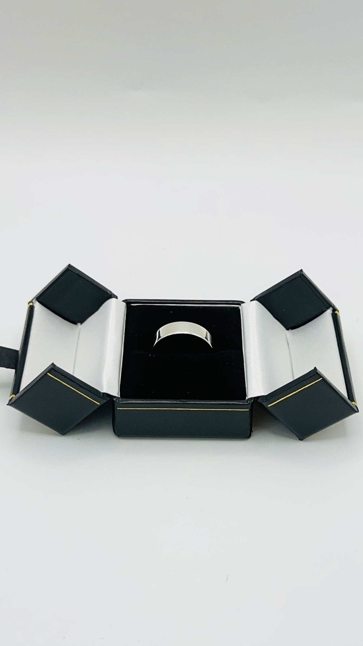 Unisex High Polish Silver Band