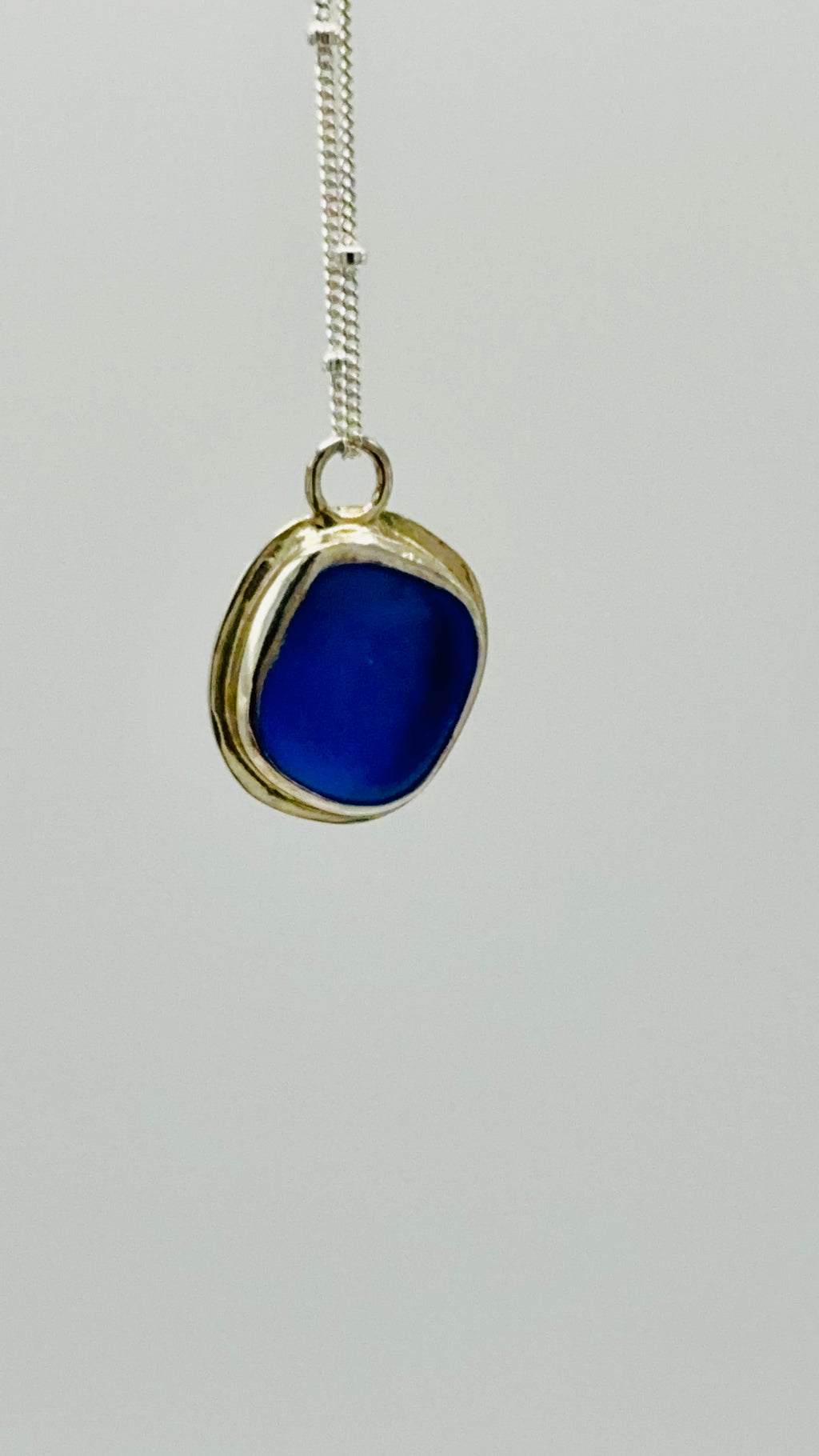 Cobalt Blue Sea Glass Pendant